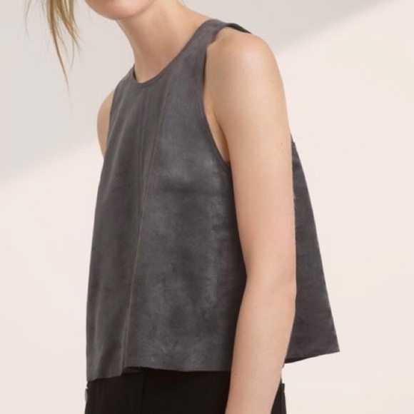 Wilfred Octave Vegan Suede Blouse - Grey - Size Small - Picture 1 of 4